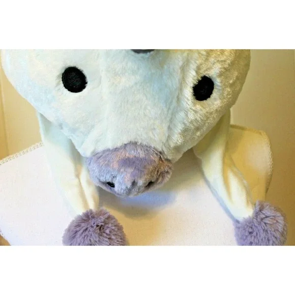 Unicorn Plush Dangle Hat O /S White Purple Pink Rainbow Costumes Winter Beanie - Picture 4 of 5